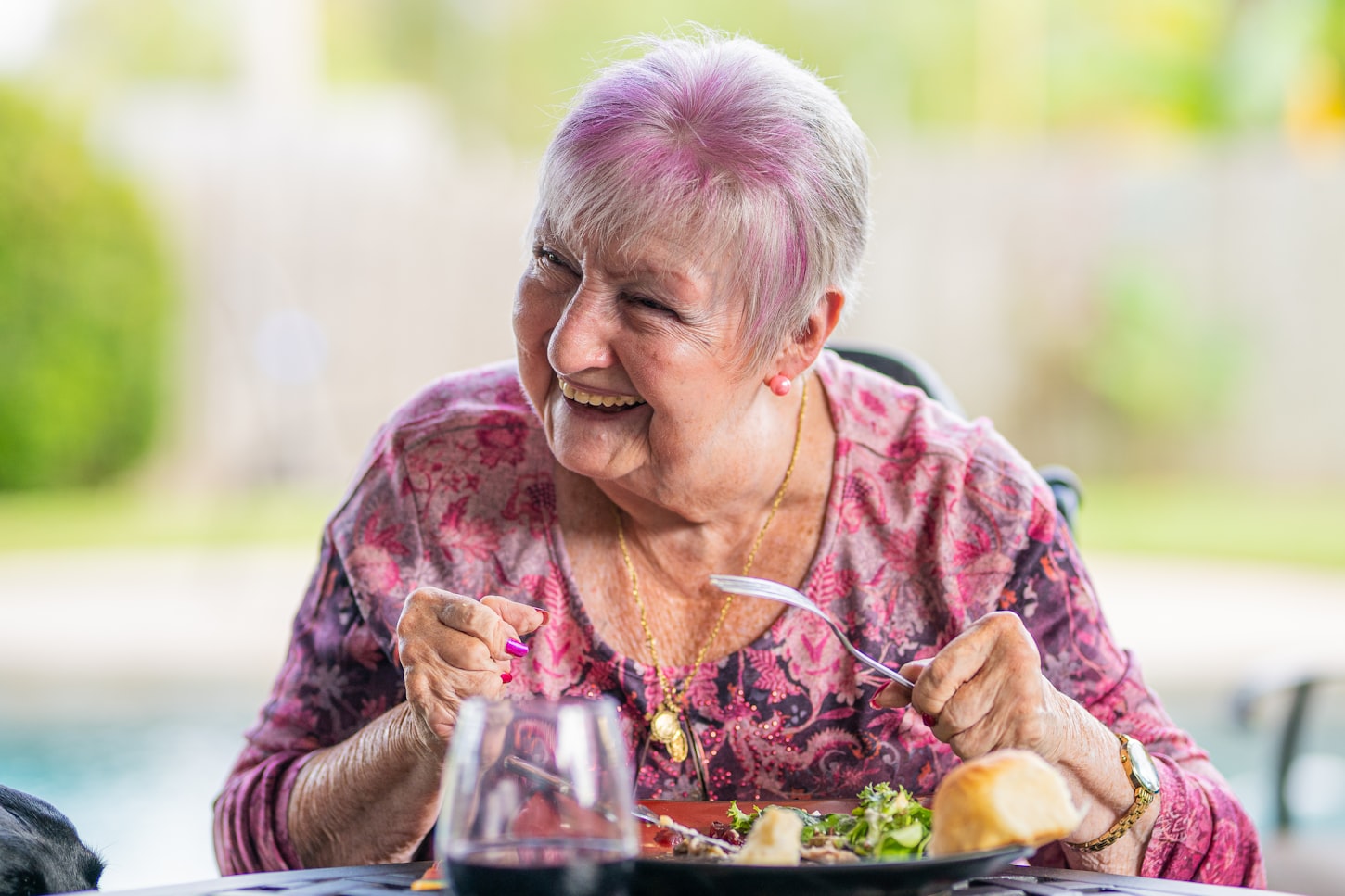 Homebound senior receiving a meal
